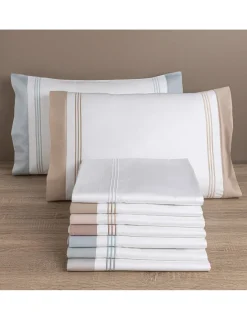 Portugal Natura 500 Fios - Jogo de lençóis 100% algodão cetim branco - Linea Varsóvia Online