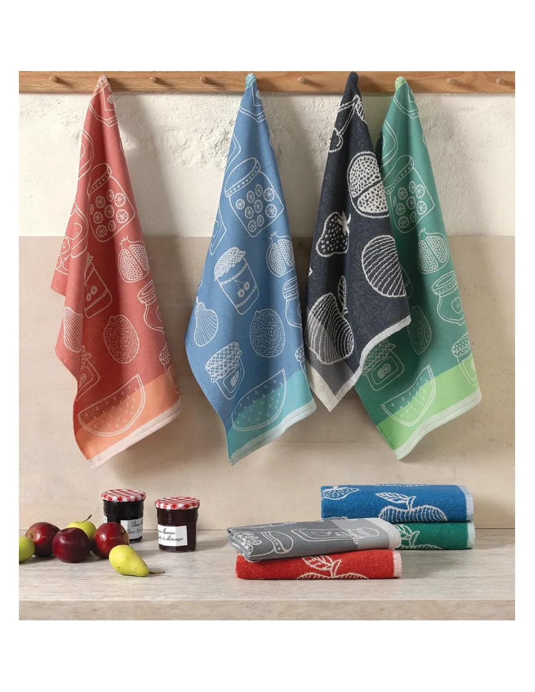 Portugal Natura 4 Panos de cozinha tela 70x50 cm - Panos cozinha 100% algodão 270 gr.- Fruitful Lasa Home Sale