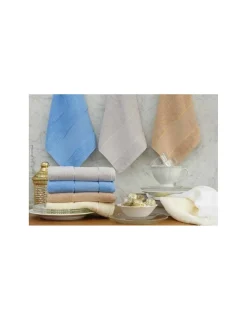 Portugal Natura BEIGE 12 Panos de cozinha em felpo para bordar ponto de cruz 50x50 cm com 380 gr./m2 Bege Discount