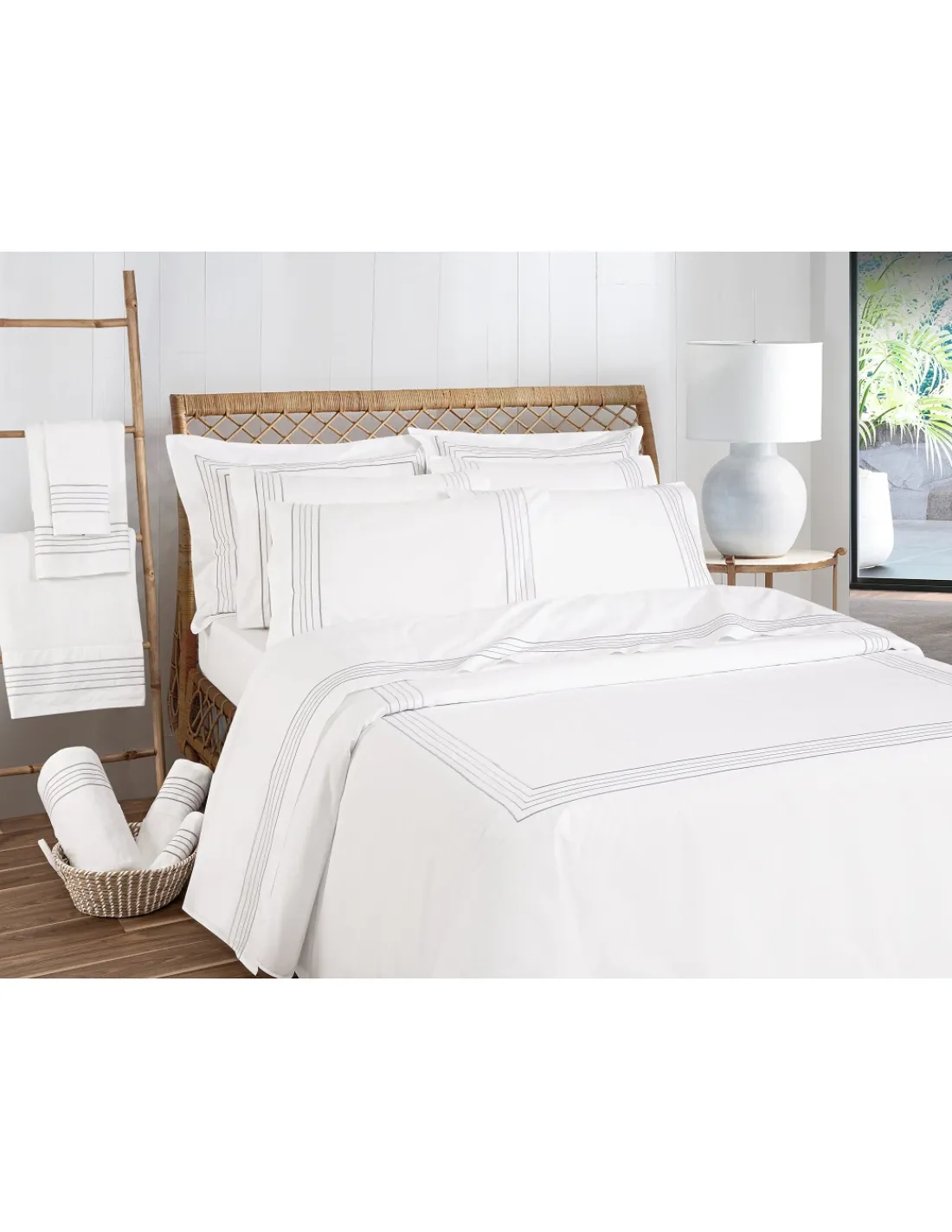 Portugal Natura Cama 105x200 cm - 1000 Fios - Jogo de lençóis 100% algodão cetim branco - Rolex Discount