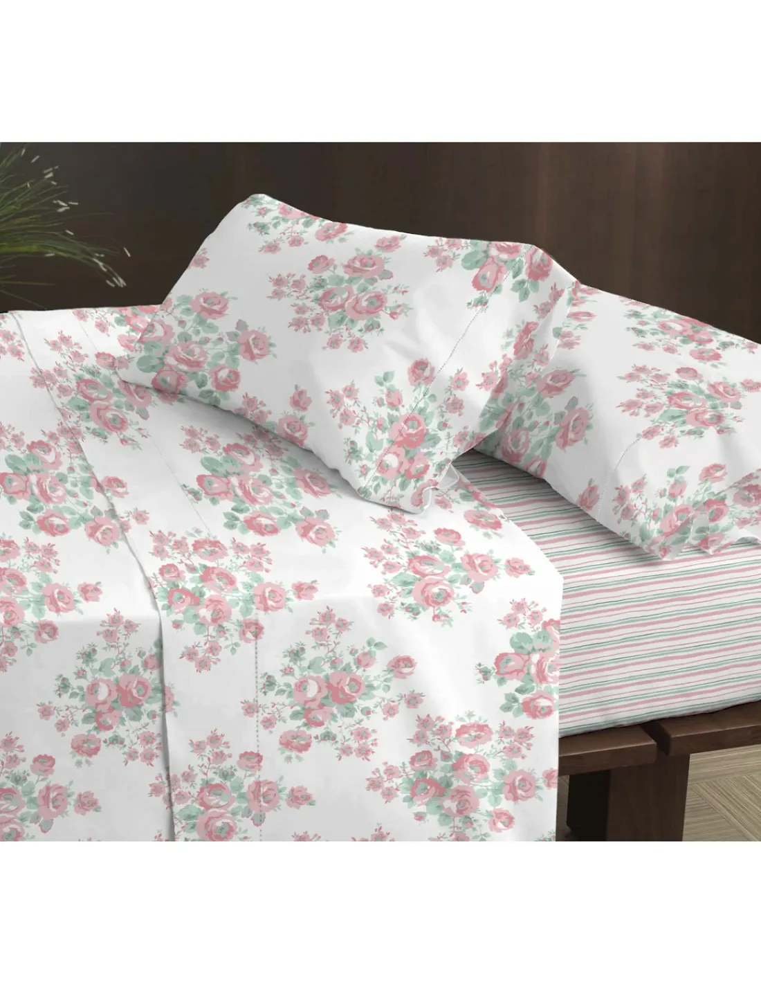 Portugal Natura Cama 180x200+30 cm - Jogo de lençóis - Tecido 100% algodão percal 200 fios - Coelima Clearance