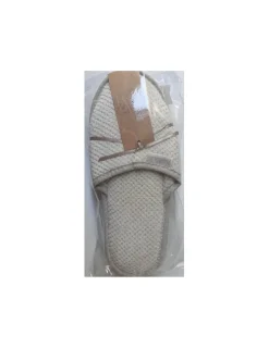Portugal Natura Chinelos de banho jacquard em veludo com linho - 83% algodão / 17% linho Sale