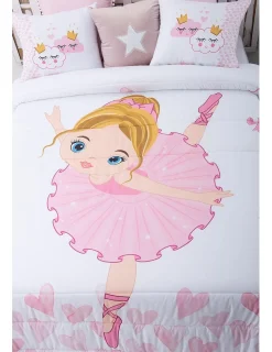 Portugal Natura Edredom infantil bailarina - Edredom infantil rosa com almofadas Best