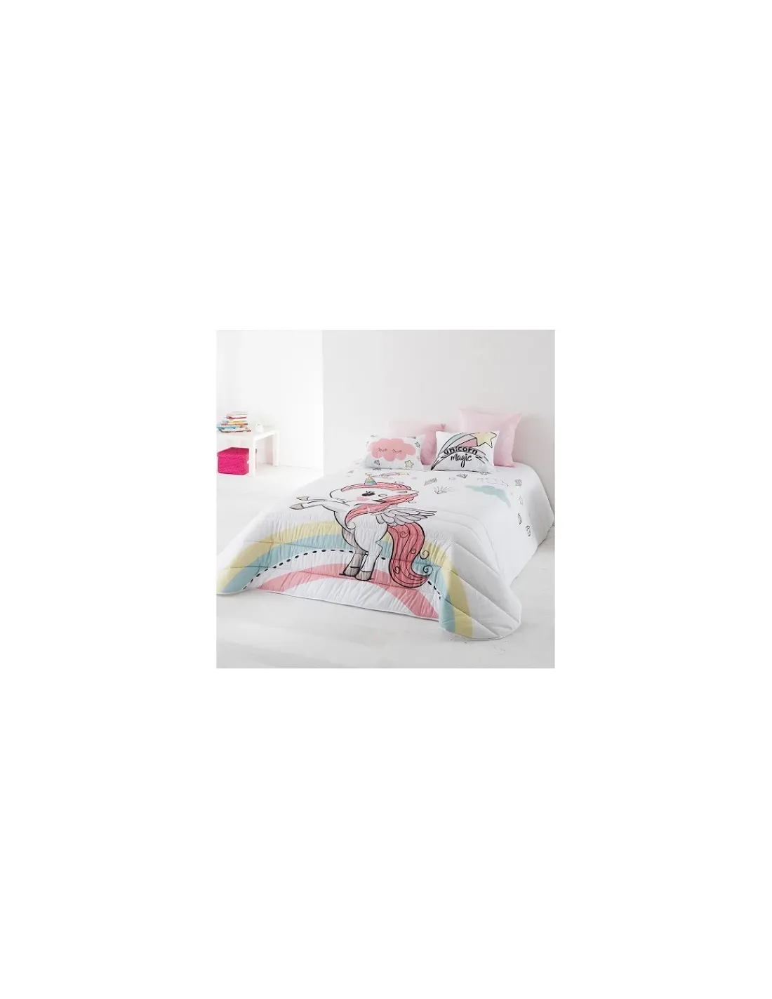 Portugal Natura Edredom infantil unicornio - Edredom infantil rosa com almofadas Best