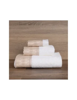 Portugal Natura Jogo de 3 toalhas 100% algodão  600 gr./m2  - C/ renda aplicada Luxor Sale
