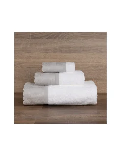 Portugal Natura Jogo de 3 toalhas 100% algodão  600 gr./m2  - C/ renda aplicada Luxor Outlet