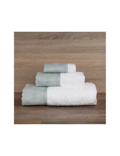 Portugal Natura Jogo de 3 toalhas 100% algodão  600 gr./m2  - C/ renda aplicada Luxor Clearance