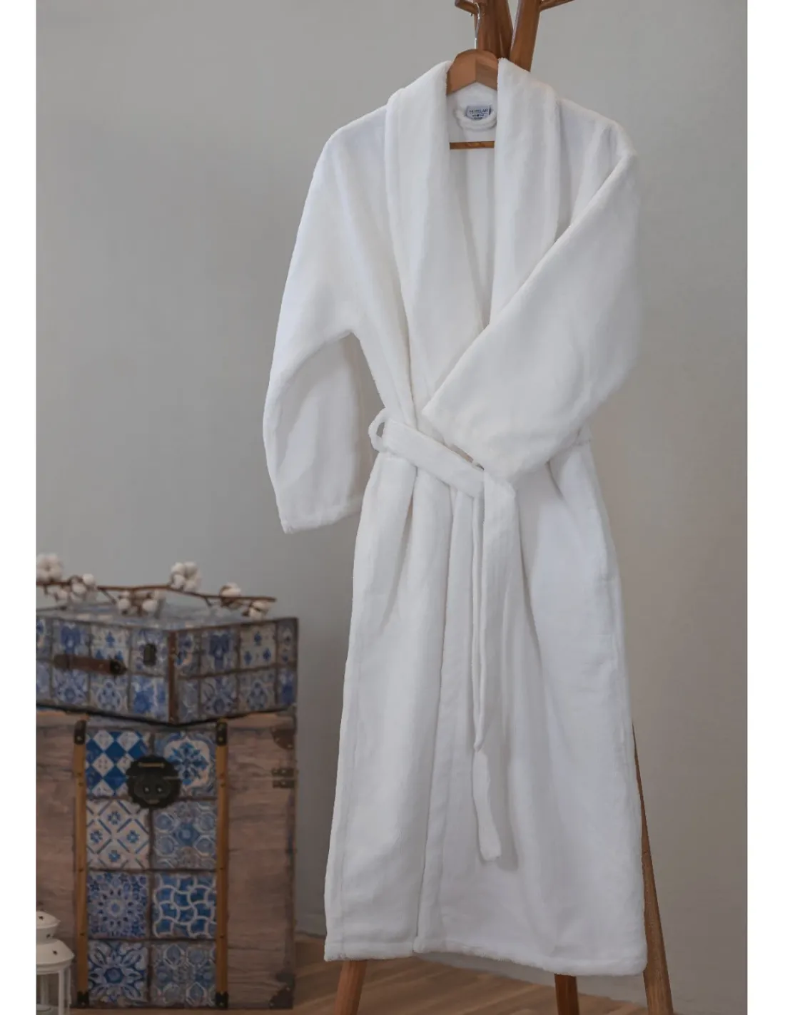 Portugal Natura S - M - L - XL - 10 Robes C/ gola 100% algodão cor branco C/ 430 GR./m2 laminado Sale