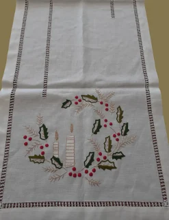 Portugal Natura 50x150 cm - Caminho de mesa 100% linho - Bordados da Lixa New