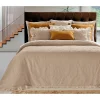 Portugal Natura 250x260 CM - COLCHA DE VERÃO COM FOLHOS - COLCHA NINHO DE ABELHA- COLCHA DE VERÃO COR TAUPE Discount