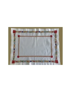 Portugal Natura 52x37 cm - Individuais de mesa 100% linho bordado a mão - bordados da lixa New