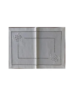 Portugal Natura 52x37 cm - Individuais de mesa 100% linho bordado a mão - bordados da lixa