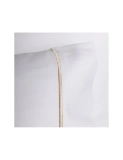 Portugal Natura 105x200 cm - Jogo de lençóis 100% algodón cetim branco de 300 fios New