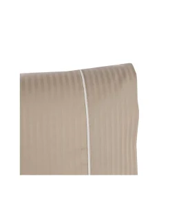 Portugal Natura 300x260 cm - Jogo saco de edredão cetim 300 fios taupe - Riscas Jacquard Hot