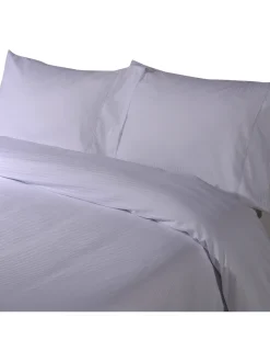 Portugal Natura 180x220 cm - Jogo saco de edredão cetim 300 fios branco - Riscas Jacquard Best