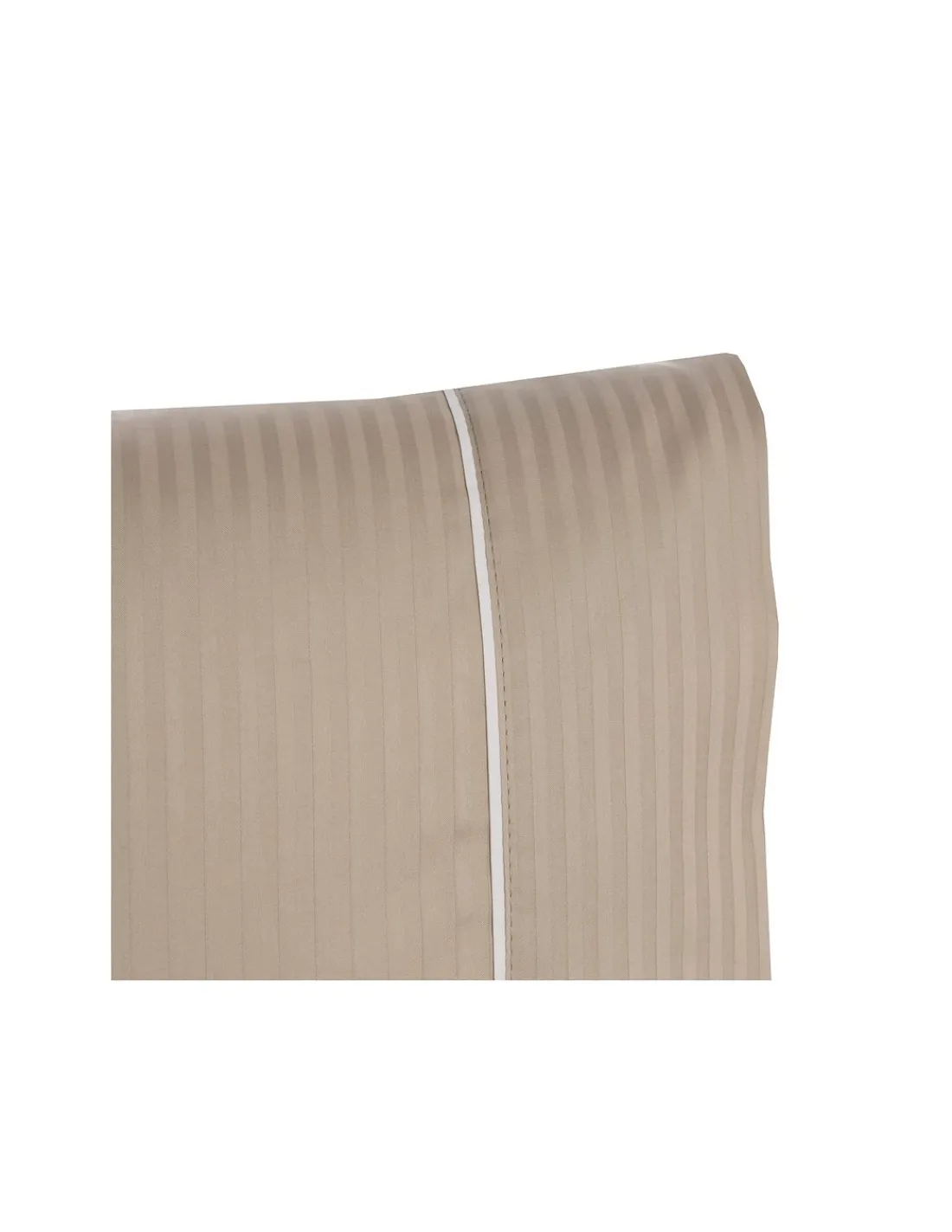 Portugal Natura 180x220 cm - Jogo saco de edredão cetim 300 fios taupe - Riscas Jacquard Online