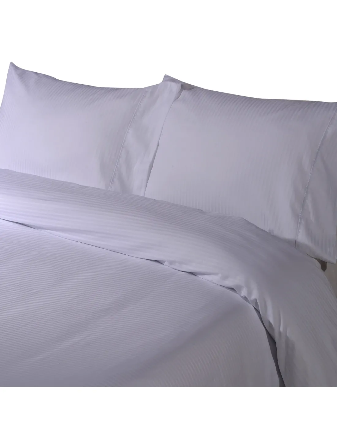 Portugal Natura 280x240 cm - Jogo saco de edredão cetim 300 fios branco - Riscas Jacquard