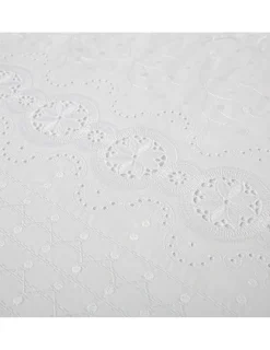 Portugal Natura 240x220 cm - L´artisan algodão percal 200 fios - Bordado Alower C/ ajour Branco