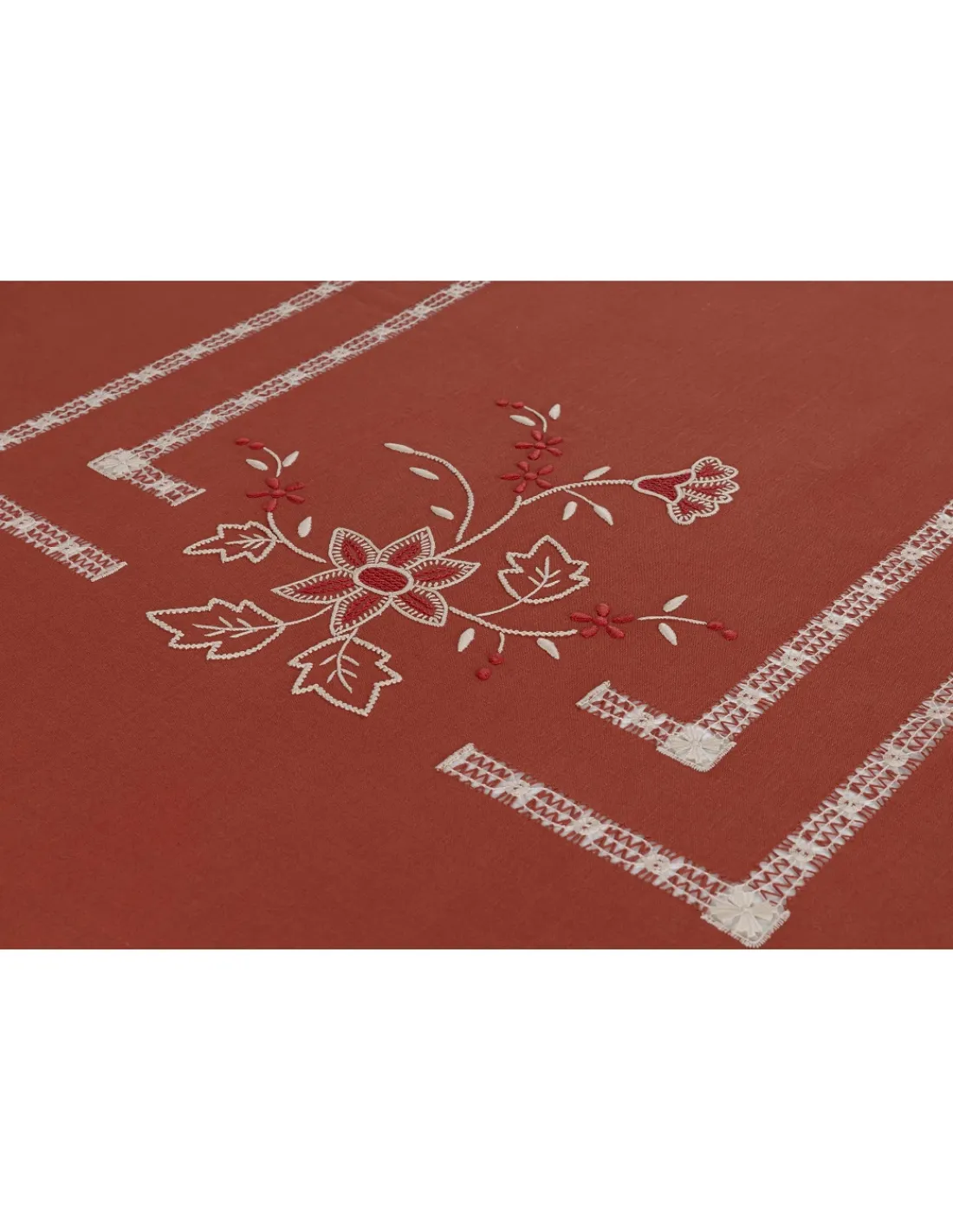 Portugal Natura 180x350 cm - Toalha de mesa 100% linho bordada a mão + 12 guardanapos 50x50 cm Discount