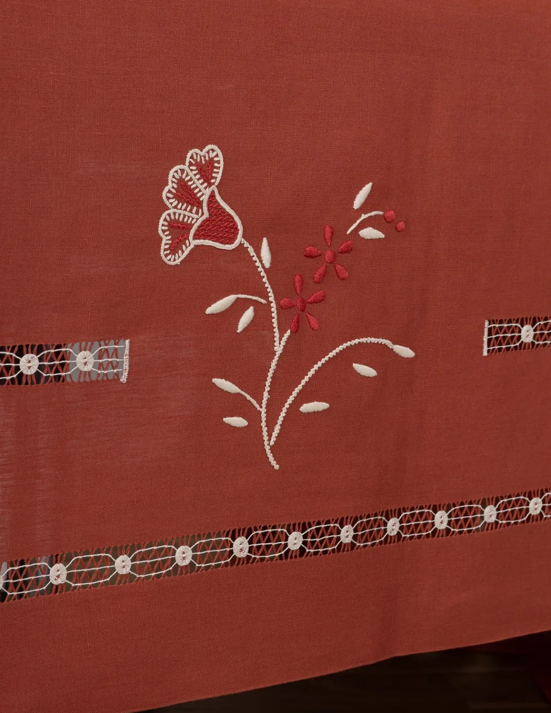 Portugal Natura 180x350 cm - Toalha de mesa 100% linho bordada a mão + 12 guardanapos 50x50 cm Discount