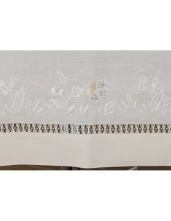 Portugal Natura 180x305 cm - Toalha de mesa 100% linho bordada a mão Online