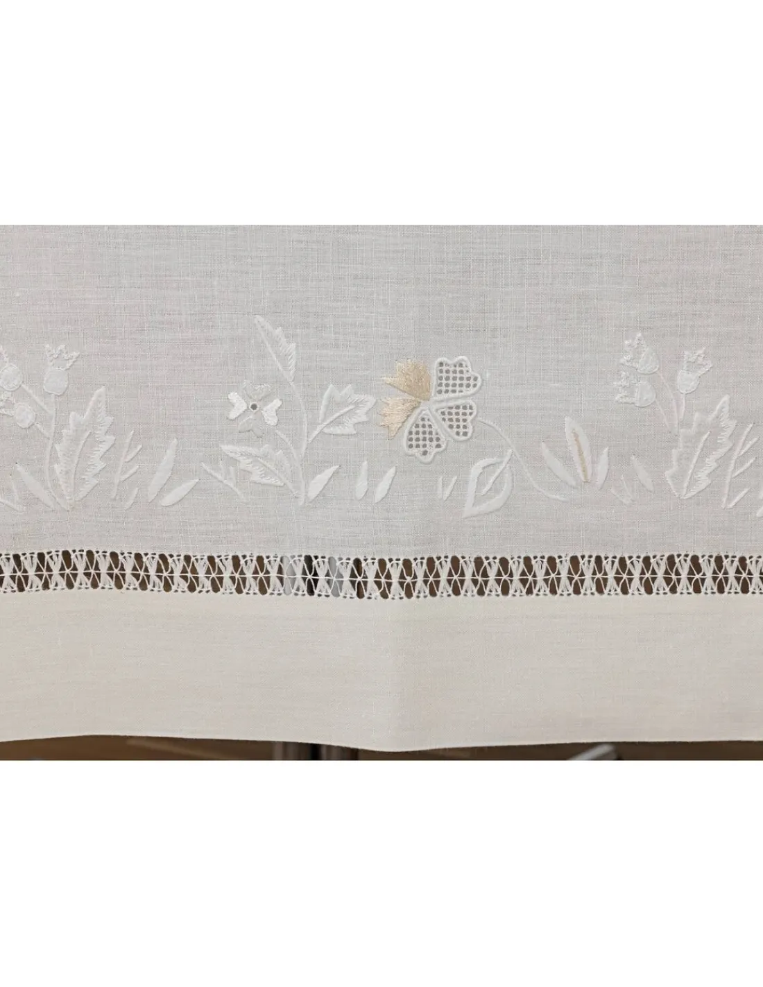 Portugal Natura 180x305 cm - Toalha de mesa 100% linho bordada a mão Online