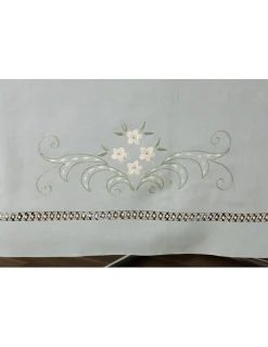 Portugal Natura 180x275 cm - Toalha de mesa 100% linho bordada a mão + 12 guardanapos 50x50 cm Best