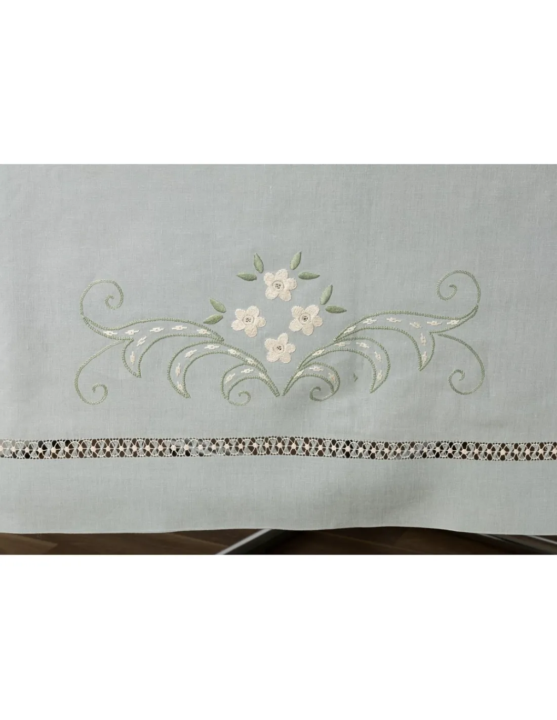 Portugal Natura 180x275 cm - Toalha de mesa 100% linho bordada a mão + 12 guardanapos 50x50 cm Best