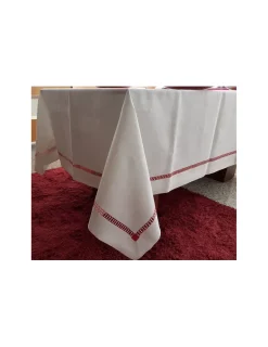 Portugal Natura 180x270 cm - Toalha de mesa de linho bordada a mão - Toalha de mesa de natal - Bordados da Lixa Outlet