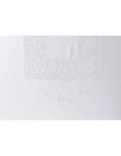 Portugal Natura 180x350 cm - Toalha de mesa de linho bordada C/ crochê a mão Hot