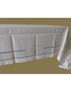 Portugal Natura 175X380 CM - Toalha de mesa de linho bordada a mão - bordados da lixa Clearance