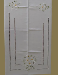 Portugal Natura 175X380 CM - Toalha de mesa de linho bordada a mão - bordados da lixa Clearance