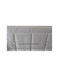 Portugal Natura 175X380 CM - Toalha de mesa de linho bordada a mão - bordados da lixa Clearance