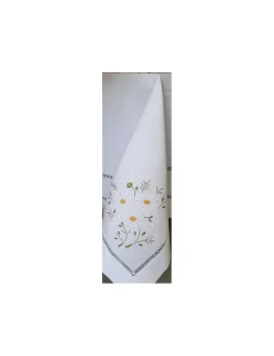 Portugal Natura 175X380 CM - Toalha de mesa de linho bordada a mão - bordados da lixa Clearance
