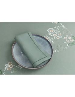 Portugal Natura 180x280 cm - Toalha de mesa de linho bordada a mão + 8 guardanapos Outlet