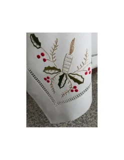 Portugal Natura 180x350 cm - Toalha de mesa de linho bordada a mão - Toalha de mesa de natal - Bordados da Lixa Sale