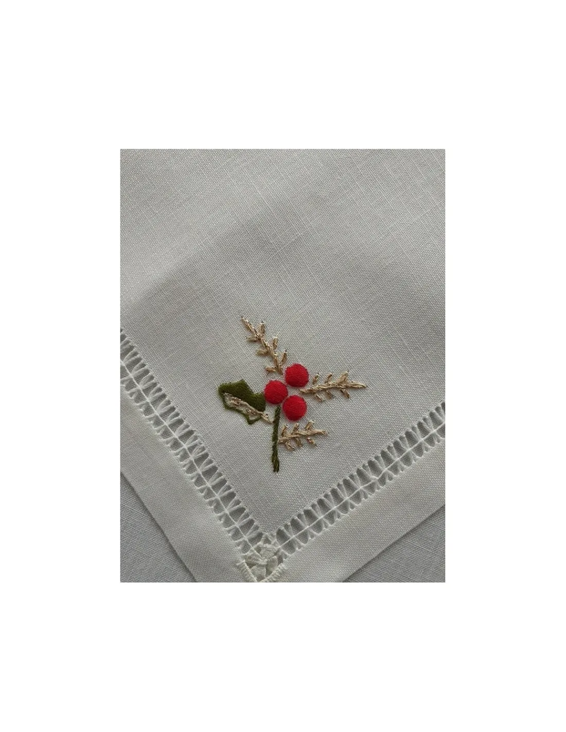 Portugal Natura 180x350 cm - Toalha de mesa de linho bordada a mão - Toalha de mesa de natal - Bordados da Lixa Sale