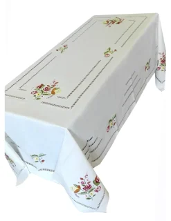 Portugal Natura 175x275 cm Toalha de mesa de linho bordada a mão - bordados da lixa - Toalha Creative Floral Online