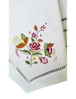 Portugal Natura 175x275 cm Toalha de mesa de linho bordada a mão - bordados da lixa - Toalha Creative Floral Online