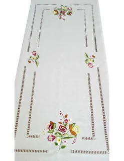 Portugal Natura 175x275 cm Toalha de mesa de linho bordada a mão - bordados da lixa - Toalha Creative Floral Online