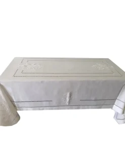 Portugal Natura 175x275 cm Toalha de mesa de linho bordada a mão - bordados da lixa - Toalha Creative Bouquet Outlet