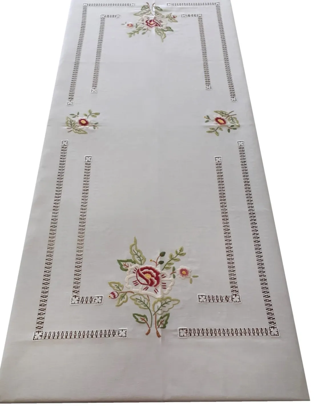 Portugal Natura 175x275 cm Toalha de mesa de linho bordada a mão - bordados da lixa - Toalha Creative Floral II Best