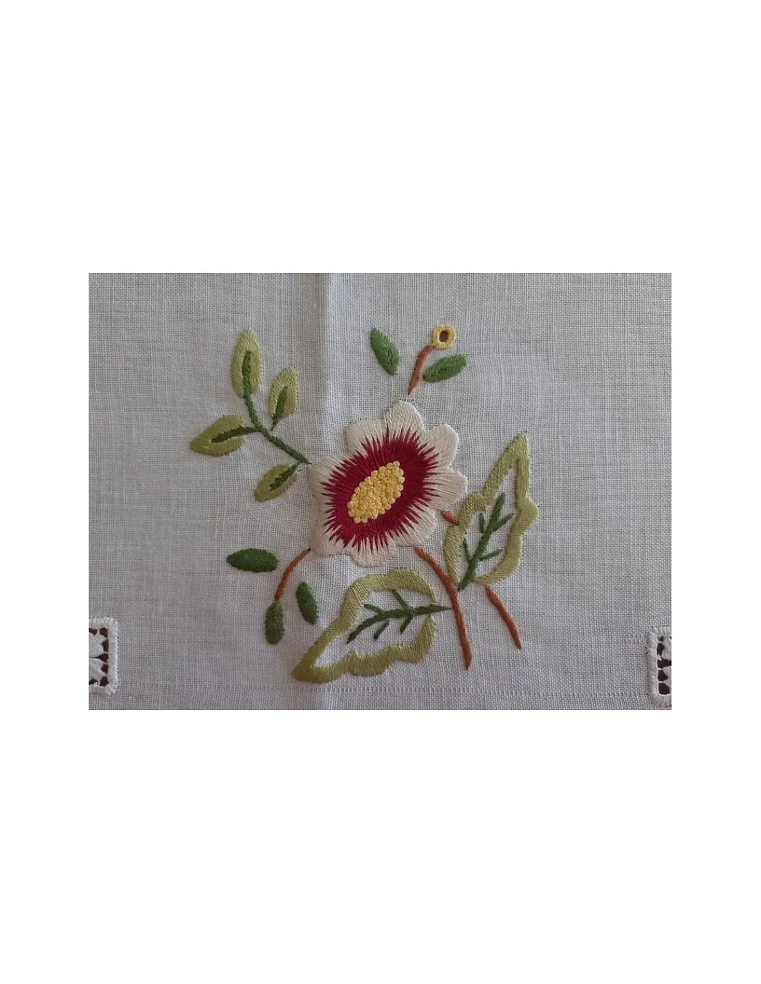 Portugal Natura 175x275 cm Toalha de mesa de linho bordada a mão - bordados da lixa - Toalha Creative Floral II Best