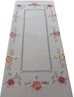 Portugal Natura 175x275 cm Toalha de mesa de linho bordada a mão - bordados da lixa - Toalha Creative Multi Color Discount