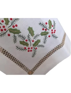 Portugal Natura 175x275 cm Toalha de mesa de linho bordada a mão - bordados da lixa - Creative Navidad / Natal Outlet