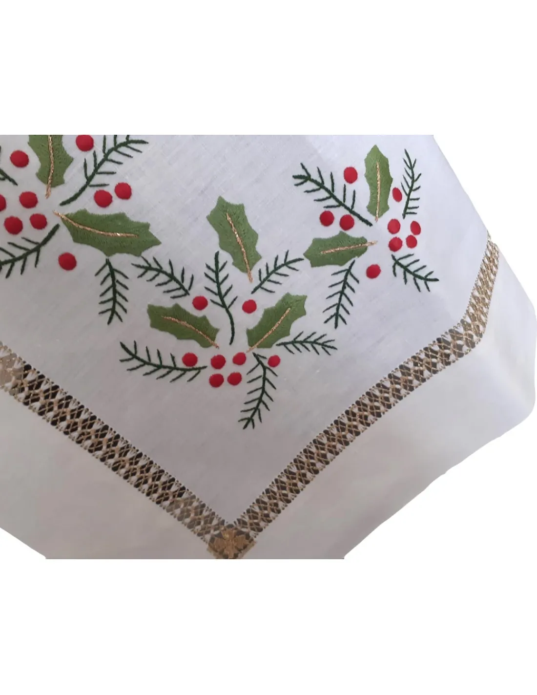 Portugal Natura 175x275 cm Toalha de mesa de linho bordada a mão - bordados da lixa - Creative Navidad / Natal Outlet