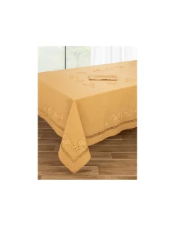 Portugal Natura 175x350 Toalha de mesa 100% linho bordada a mão + 12 guardanapos 50x50 cm Hot