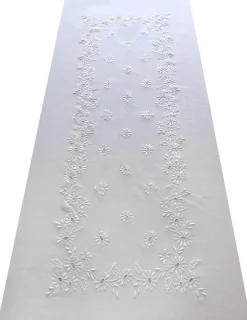 Portugal Natura 170x270 Toalha de mesa de linho bordada a mão - Bainha de linhas G. Seda Best