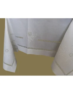 Portugal Natura 180x350 Toalha de mesa de linho bordada a mão - bordados da lixa
