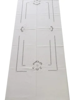 Portugal Natura 175x275 Toalha de mesa de linho bordada a mão - bordados da lixa